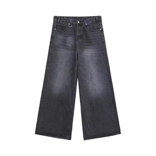 Summer Men Baggy Jeans Unisex Vintage American Style Straight Wide Leg Denim Pants Fashion Brand Hot Sale Casual Trousers