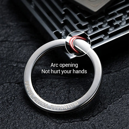 Black Titanium Keyring Car Men Flat Key Chain Rings Holder Lightweight EDC ARC Keychain Buckle for Accessories Gadgets Wholesale