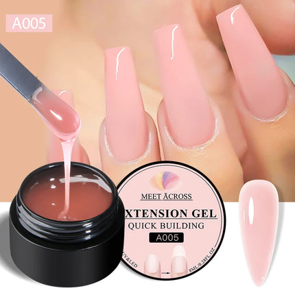 8ml Quick Building Extension Nail Gel Milky White Semi-Permanent UV/LED Gel Varnish Suitable for Manicure DIY Nail Prolong Tool
