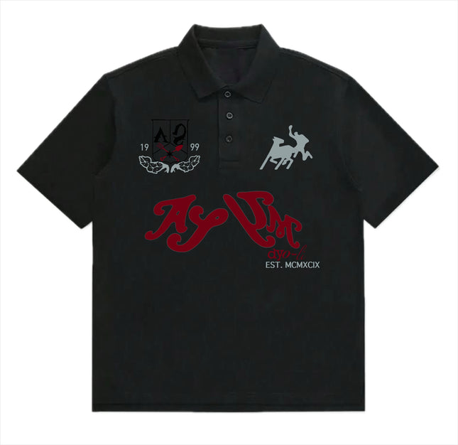 Hip Hop Y2K Polo Shirt Print Rock Goth Oversized T-shirt Button-down Collar Shirt Punk Casual Tee Minimalist and Fashionable