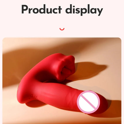 Heating Dildo Tongue Masturbation Vibrator App Control 9 Clitoral Licking Thrusting Modes G-Spot Sex Toys for 18+ Women Couples