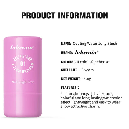 Original Cooling Water Jelly Blush Stick Blush Tinted Cosmetics Tint Stick Watercolor Multi-Use Matte Blush Makeup For Women
