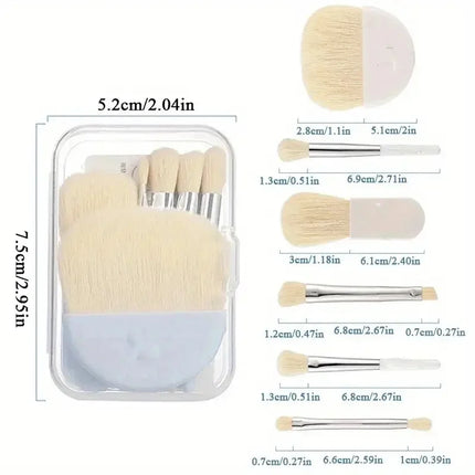 6pcs  Mini Makeup Brush Set Professional Portable Foundation Concealer Eyeshadow Powder Blush Brush Beauty Makeup Tools