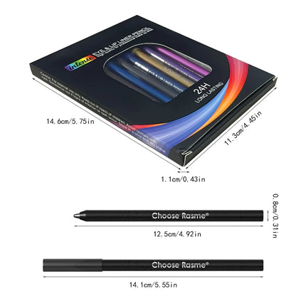 12 Color/Box Waterproof Eyeliner Makeup Eye Cosmetics Beauty Eyeliner Pencil Set Longlasting Eye Liner Pencil Colourful Pigments