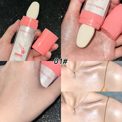 Fairy Powder Highlighter Stick High gloss glitter Shimmering Contour Blush for Brightening and Defining Your Features concealer