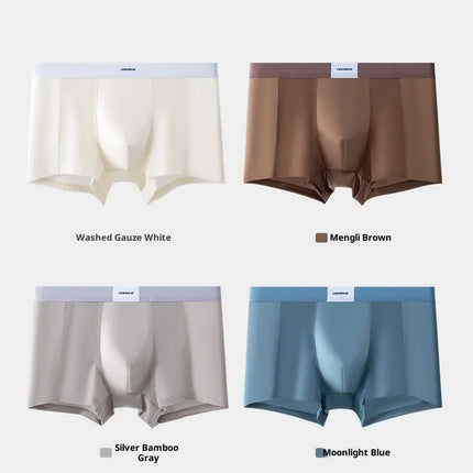 3pcs【LORIEN CREST】Men's Satin-Like Ice Silk Boxers Summer Breathable Air-Conditioned Underwear Lightweight Trunks New