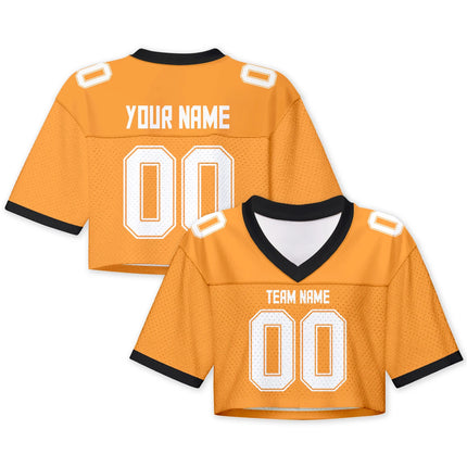 Custom American Football Jersey Crop Top for Women & Girls Plain Sporty Cropped Shirt Personalized Name Number Jerseys Fans Gift
