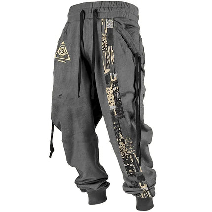 Men's 3D Printed Sports Pants, Long Pants Outdoor Street Casual Daily Polyester Black Red Blue Mid Waist Elastic Pants