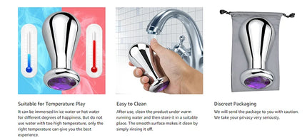 Runyu Large Anal Plug Metal Lighting Modeling Stainless Steel Butt Plug Women Men Anal Expansion Dildo Couple Adule Toy Trainer