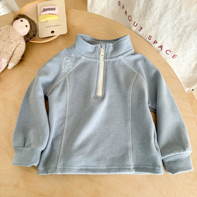 Half High Collar Base Shirt for Autumn and Winter, New Style for Children's Thick Girls' Clothing with Fleece Hoodie