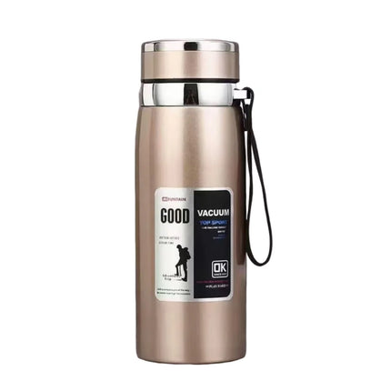 800/1000ml Sports Thermos Bottle Large Capacity Stainless Steel Portable Vacuum Flask Leak Proof with Hanging Rope