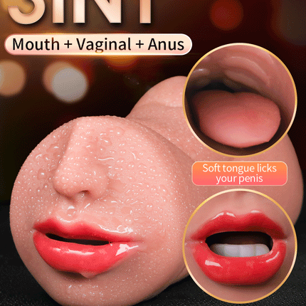 3 IN 1 Sex Toys Masturbation For Men Deep Throat Artificial Real Pussy Oral Male MasturbatorBlowjob Realistic Rubber Vagina