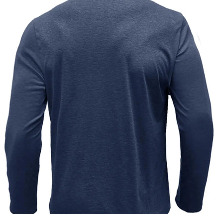 Men's Long-sleeved Polo Shirt Casual Spring and Autumn Top Fashionable Men's Clothing Loose Men's T-shirt Solid Color Pullover.