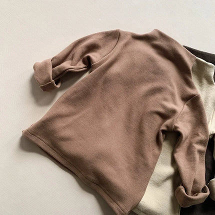 Autumn Winter Children T-Shirts 1-6Y Boys Girls Turtleneck Warm Striped Long Sleeve T Shirts Tops Tees Toddler Wear Kids Clothes