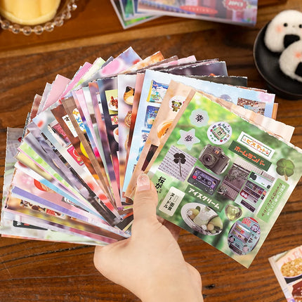 TIANZI 20 Sheets PET Die cut Stickers book Retro Cartoon Decorative handmade Scrapbooking Material Japanese Stationery Supplies