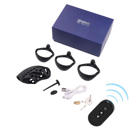 Intelligence Chastity Cage Men's Sm Conditioning Abstinence Plastic Penis Lock with Urethral Blockage Remote Control