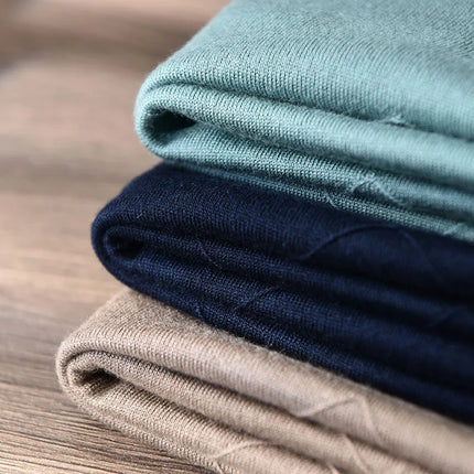 85% Silk + 15% Cashmere Men's T-shirt Casual Solid Color Knitted Pullover Short-Sleeved Round Neck Tees Basic Tops
