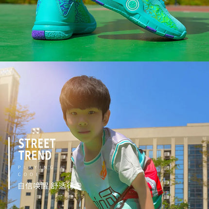 Children Basketball Shoes Original Design 2024 New Indoor Field Training Sports Shoes Comfortable Boy Basketball Shoes for Kids