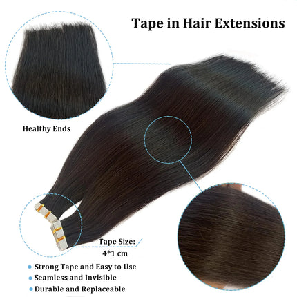 Straight Tape in Human Hair Extension for Women High Quality Brazilian Human Hair Adhesive Tape in Hair Skin Weft Hair Extension