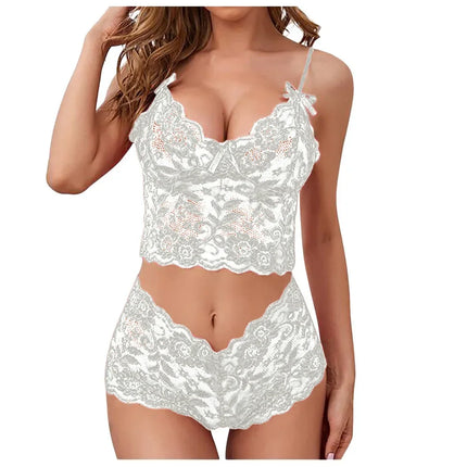 2026 NEW Thin Lace Flower Printed Underwear Suit Sexy Women Lingerie Set Female Adjustable Shoulder Strap Triangle Cup Bralettle