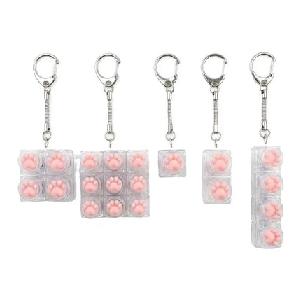Fingertip Decompression Toy Keys Silicone Soft Cat Paws Keychain Key Ring Mobile phone Pendant Accessories Keyboard Tapping