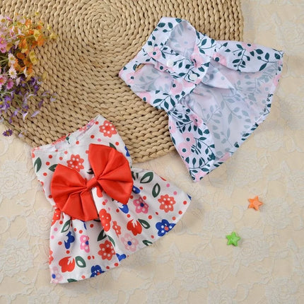 Spring Dog Princess Dress Kitten Pet Skirt Cute Dog‘s Summer Dress Bow Lace for Small Medium Puppy Poodle Chihuahua