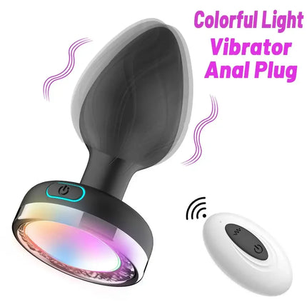 Remote Control Luminous Color Silicone Anal Plug Sex Toys Vibrator for Women 7 Vibration Butt Plug Female Masturbation Massager