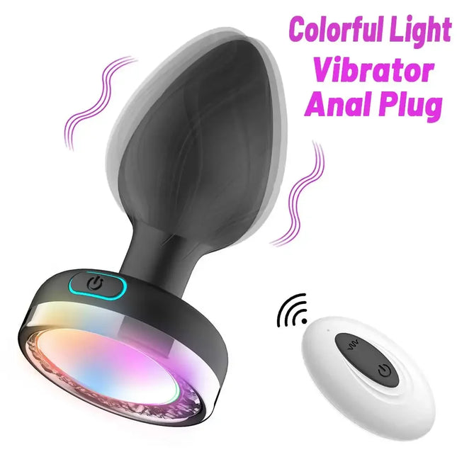 Remote Control Luminous Color Silicone Anal Plug Sex Toys Vibrator for Women 7 Vibration Butt Plug Female Masturbation Massager