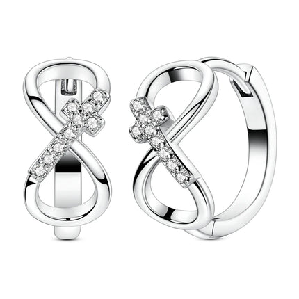 2025 New 925 Sterling Silver Earrings Simple Bow Strawberry Butterfly Hoop Stud Earrings for Wedding Party Women Jewelry Girls
