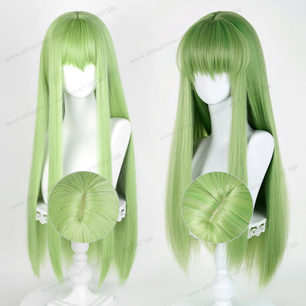 CC Enkidu Cosplay Wig 80cm Long Green Women Hair Anime Cosplay Wig Halloween Heat Resistant Synthetic Wigs