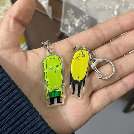Anime Roronoa Zoro Vinsmoke Sanji Cosplay Keychain Abstract Funny Acrylic Pendant Keyring Key Chain Bag Ornament Accessory Props