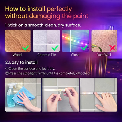 RGB LED Strip Lights USB 5V Flexible Diode Ribbon Bluetooth APP Music Sync for TV Backlight Party Home Decor Lighting