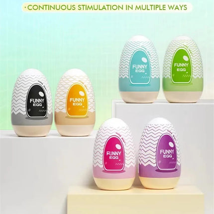 Egg Portable Stimulator Penis Massager Soft Rubber Adult Sex Toys for Men Realistic Vagina Pocket Pussy Mini Cups Masturbator