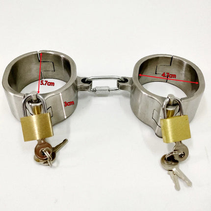 Metal BDSM Locks Neck Collar Hand Ankle Cuffs Adult Games Slave Restraints Adult Toys Sex Game for Couples Bondage Handcuffs