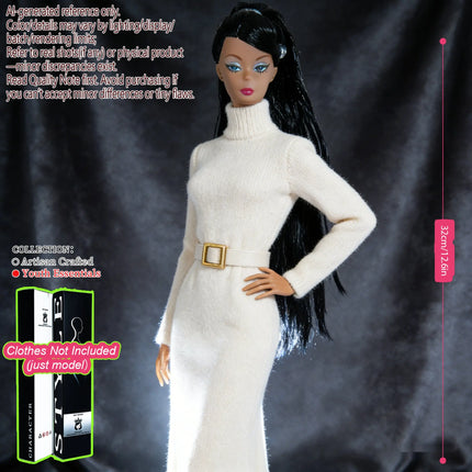 12.6in 1/6 Ball-Jointed BJD/MJD - 12-Joint Posable, Realistic Skin, Collector’s Premium Gift (Figure Only)