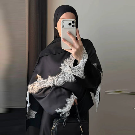 Elegant Lace Patchwork Shawl Top Skirt Set Women Lace Up Full Sleeve Shirt Loose Long Skirt 2026 Spring Fashion Lady Outfit