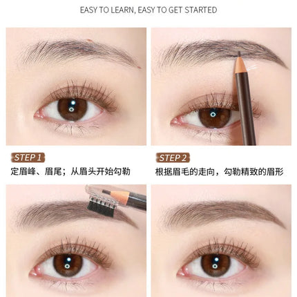 3PCS high-quality 2mm ultra-fine wire eyebrow pencil with precision carving, quick drawing, smooth and waterproof makeup pen