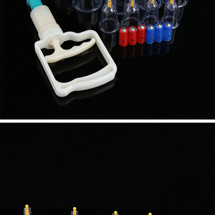 12or24 Pieces Suction Cups Massage Vacuum Cupping Body Massager Plastic Vacuum Suction Therapy Cupping Set Cans for Massage