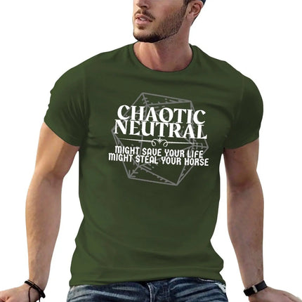 Chaotic Neutral - Might Save Your Life. Might Steal Your Horse DnD Character Alignment Print T-Shirt