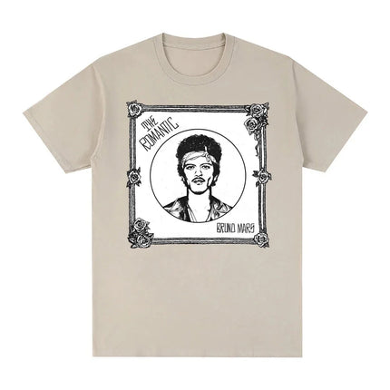 2026 New Album Song THE ROMANTIC TEE Bruno Mars High Quality Fashion Tee-shirt Fashion Round Neck Clothes Camisetas