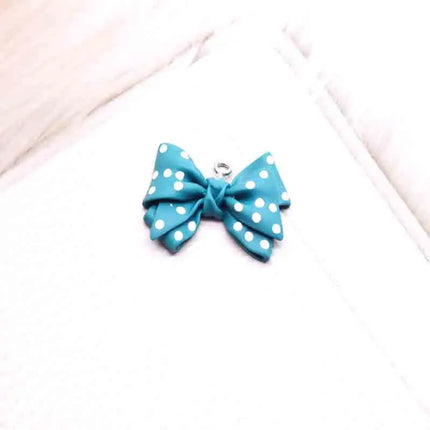 10pcs 28*20mm Cute Small Dot Bowknot Resin Flatback Charms For Pendant DIY Earrings Necklace Jewelry Accessories Finding