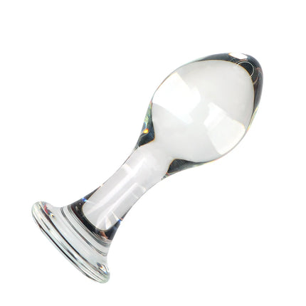 VaHppy Glass anal plug Adult sex toysGIFT lubricant 10g 2.7-3.5cm Gay Women Masturbation Transparent Smooth Easy enter No pain