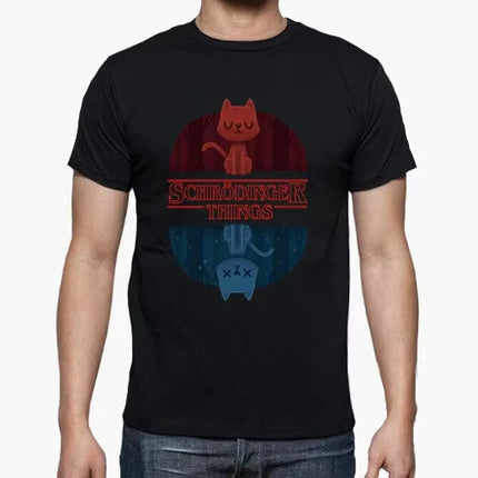 Schrodinger's Things. Funny Schrodinger Cat T Shirt New Summer Cotton Short Sleeve O-Neck T-shirt Casual Mens Womens Top