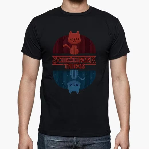 Schrodinger's Things. Funny Schrodinger Cat T Shirt New Summer Cotton Short Sleeve O-Neck T-shirt Casual Mens Womens Top