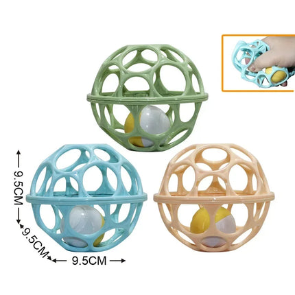 0-12 Months Baby Hand Rattle Soft Shaker Ball Toys Newborn Grasping Teethers Hand Bell Sensory Toys Kids Educational Toys Baby
