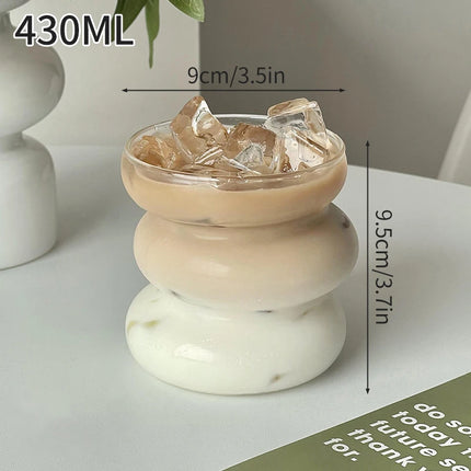 Transparent Glass Cup Exquisite Heat-resistant Tumbler Tea Juice Milk Coffee Mug Water Glasses Stripe Mug Drinkware 350ml-865ml