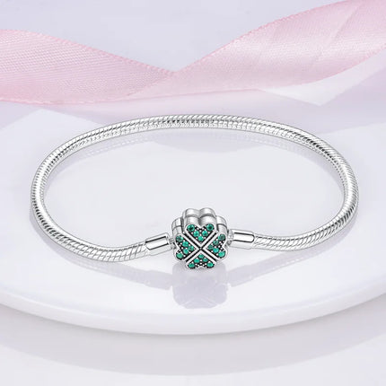925 Sterling Silver Bracelets 17-20CM Original Leaf Clover Butterfly Heart Bracelet Fit DIY Charms Beads Fashion Women Jewelry