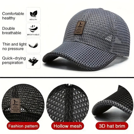 1 Fashionable and Breathable Baseball Cap for Couples, Quick-Drying Mesh Outdoor Sports Golf Sun Hat