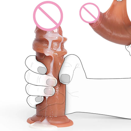SML Realistic Big Dildo for Women Beginners Skin Sliding Foreskin Anal Vaginal Stimulation Penis Sex Toys Penis Suction Cup 18+