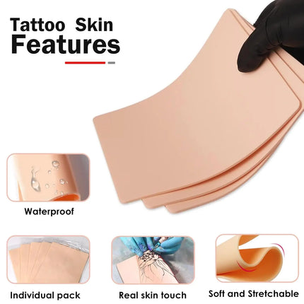 3MM Tattoo Practice Skin Silicone Fake Skin Double-Sided Synthetic Leather Permanent Makeup Tattoo Beginner Training Skin